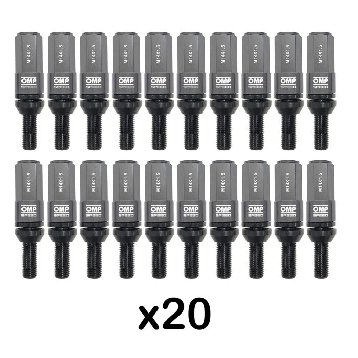 Omp Juego de 20 Tornillos de Rueda con Protector de Aluminio M14x1.5 Llave 17-19 Largo 28mm Plata OMPS09981402 4