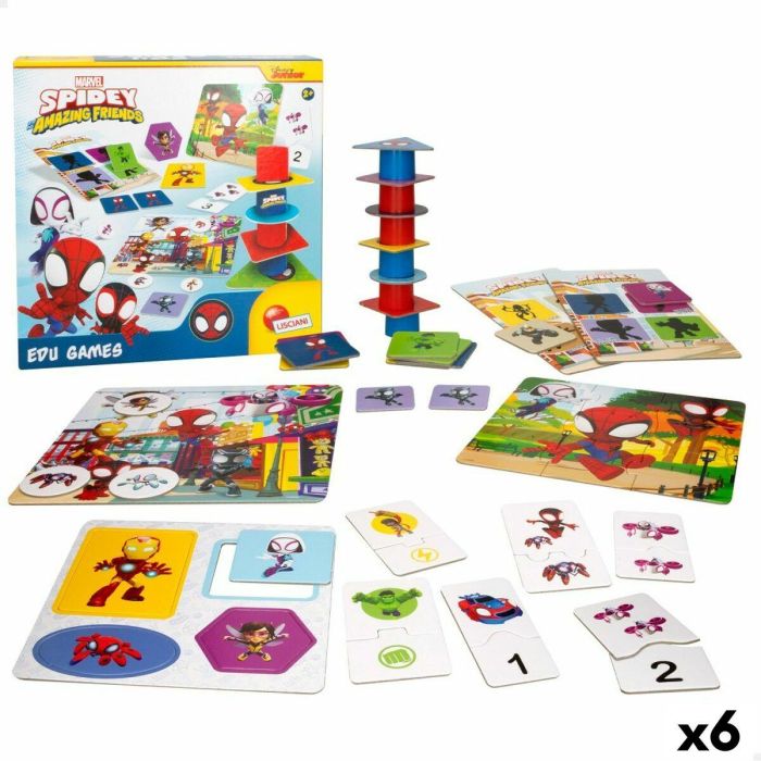 Juego Educativo Spidey 24,5 x 0,2 x 24,5 cm (6 Unidades) 10 en 1 Juego Educativo Spidey 24,5 x 0,2 x 24,5 cm (6 Unidades) 10 en 1