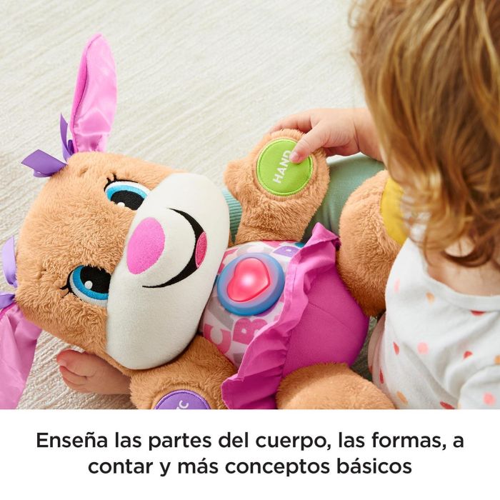 Peluche perro rosa primeros descubrimientos con luces y sonidos 4