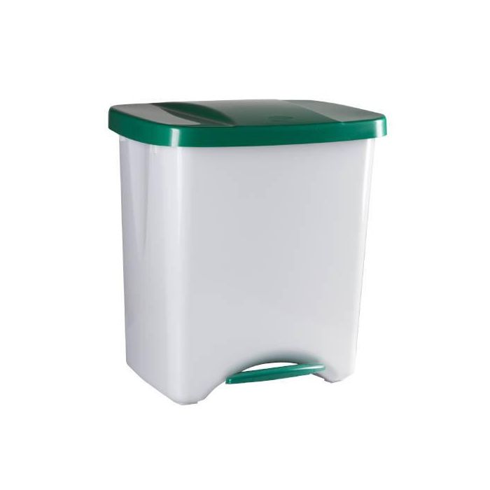 Papelera Pedalbin Ecologic 40L Tapa Verde Denox DP357