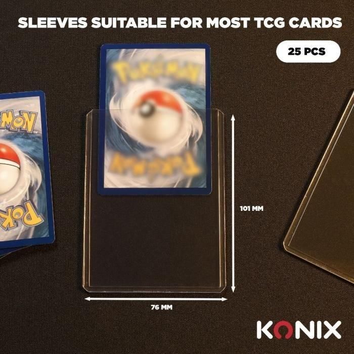 Konix 3328170302579 - Fundas Duras Transparentes para Cartas, 25 Bolsillos - Compatible con Magic The Gathering y Pokémon 2