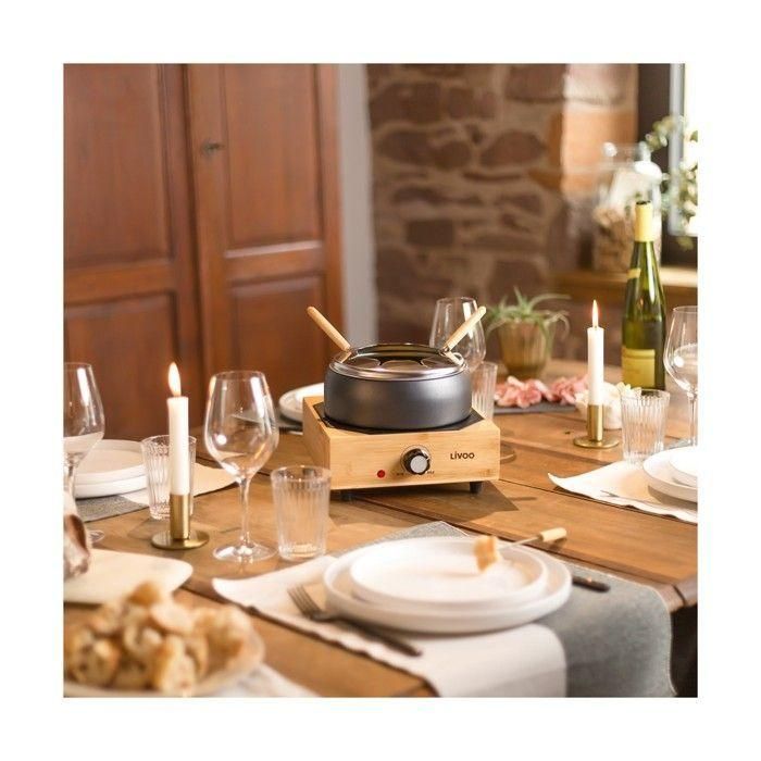 Livoo DOC287 Set Fondue Eléctrica 800W, 2L, 8 Personas, Termostato Regulable, Olla Antiadherente sin PFAS 1