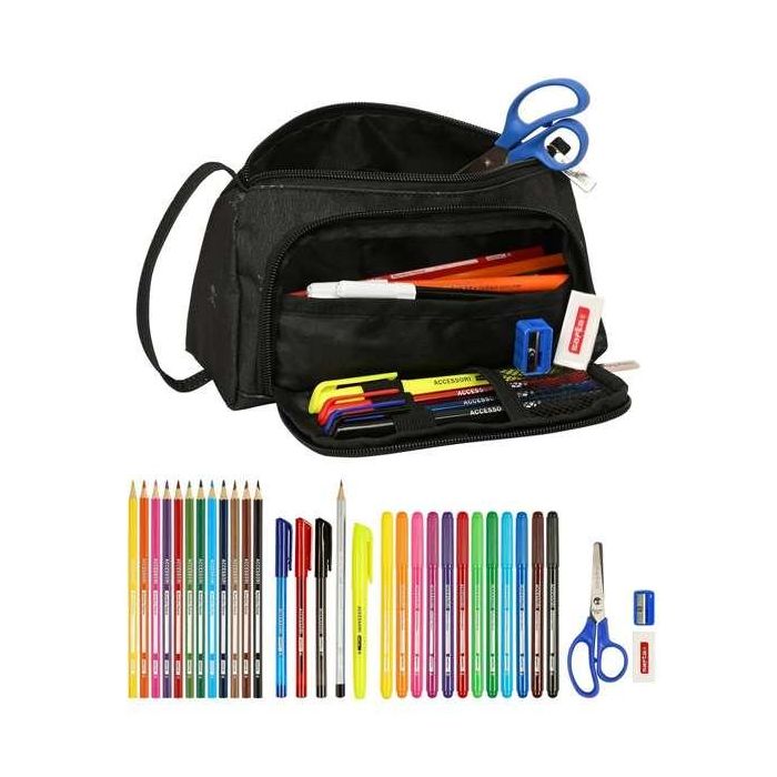 Estuche Escolar con Accesorios Safta California Negro 20 x 11 x 8.5 cm (32 Piezas) 2 Estuche Escolar con Accesorios Safta California Negro 20 x 11 x 8.5 cm (32 Piezas) 2