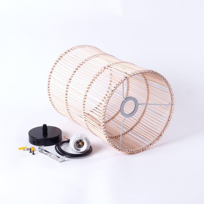 SKD-AP-RATAN Lámpara Colgante Evelynn de Ratán, compatible Bombilla E27 LED, Cable Regulable para Salón, Dormitorio, Comedor 5 SKD-AP-RATAN Lámpara Colgante Evelynn de Ratán, compatible Bombilla E27 LED, Cable Regulable para Salón, Dormitorio, Comedor 5