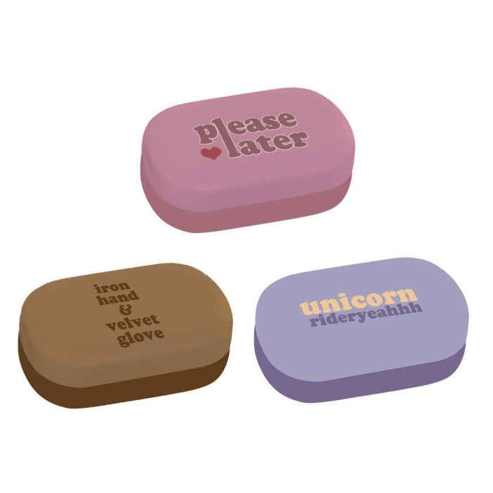 DKD Home Decor Estuche para Lentillas Moderno, Colores Rosa Palo, Lila y Beige, de PU y Metal (12 Unidades), 5.7x3x9.6 cm