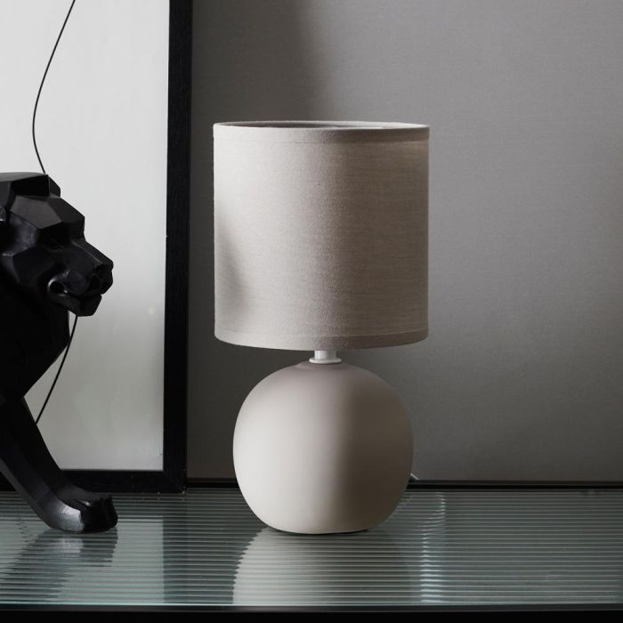 Lámpara Mesa Cerámica Gris Home Deco Factory 3 Lámpara Mesa Cerámica Gris Home Deco Factory 3