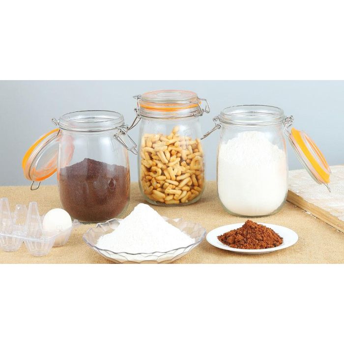 Tarro Hermético de Vidrio con Cierre Clip 750 ml - La Mediterranea (12 Unidades) 4 Tarro Hermético de Vidrio con Cierre Clip 750 ml - La Mediterranea (12 Unidades) 4