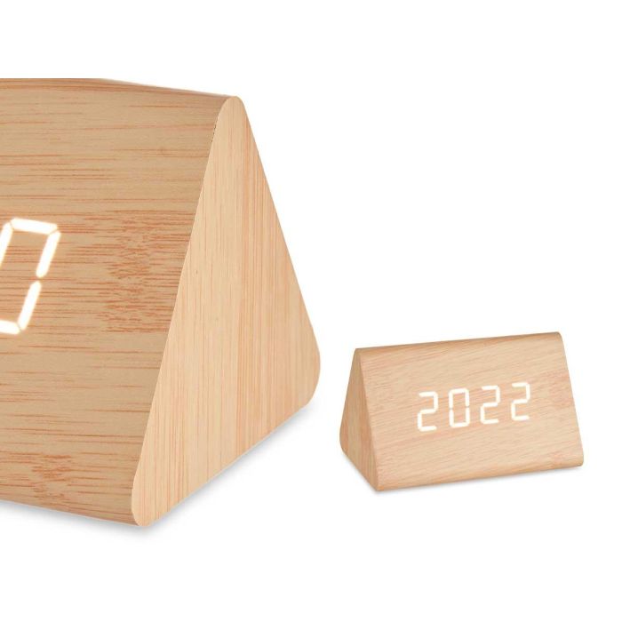 Giftdecor Reloj Digital Efecto Madera 11.7x7.5x8 cm con Cable USB/Pilas AAA/CR2032 (Set de 12) 4