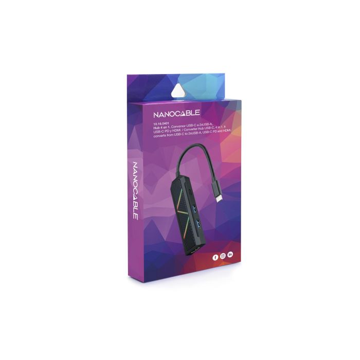 Nanocable Hub USB-C 4 en 1 con HDMI 1.4, 4K 30Hz, USB-A 3.2, Power Delivery 100W - Compatible con Windows, MacOS, Android, Linux 3 Nanocable Hub USB-C 4 en 1 con HDMI 1.4, 4K 30Hz, USB-A 3.2, Power Delivery 100W - Compatible con Windows, MacOS, Android, Linux 3