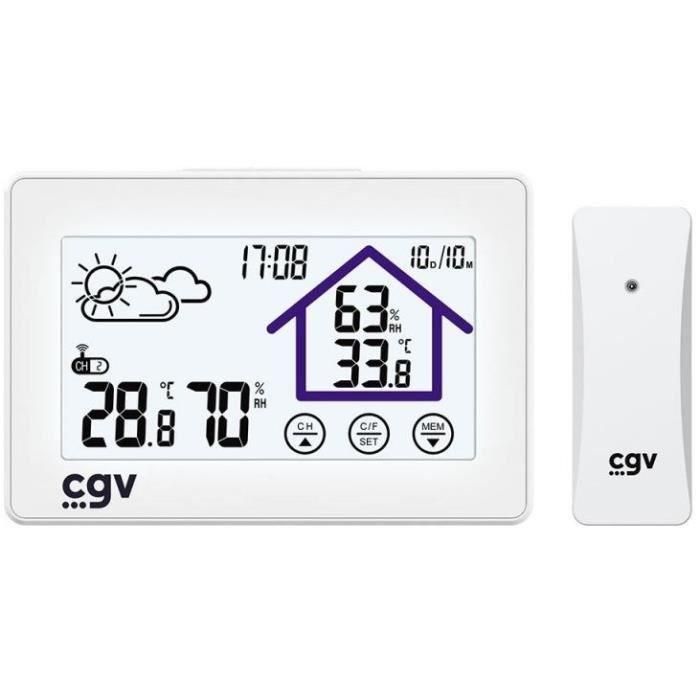 Estación meteorológica inalámbrica - CGV - MY METEO-1BM - Control táctil - Reloj y calendario - Fácil de usar 2