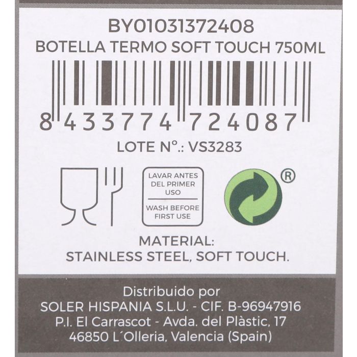 Botella Termo Soft Touch 750 ml Thermosport (6 Unidades) 11 Botella Termo Soft Touch 750 ml Thermosport (6 Unidades) 11