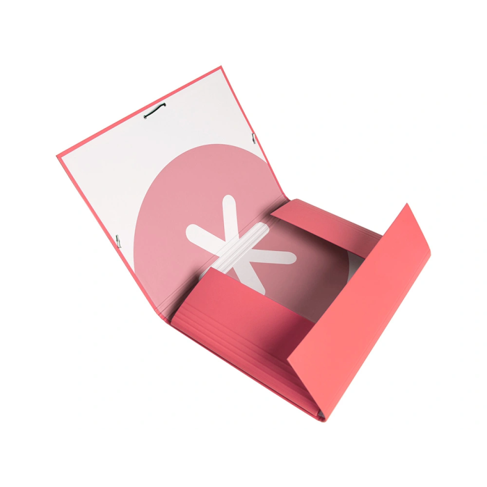 Antartik Carpeta de Gomas Tres Solapas Cartón Forrado A4 Color Coral 9