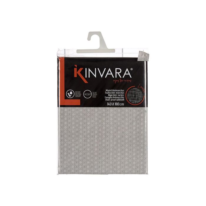 Kinvara Mantel Loneta Antimanchas Estrella Gris 140x180 cm (Set de 6) 2
