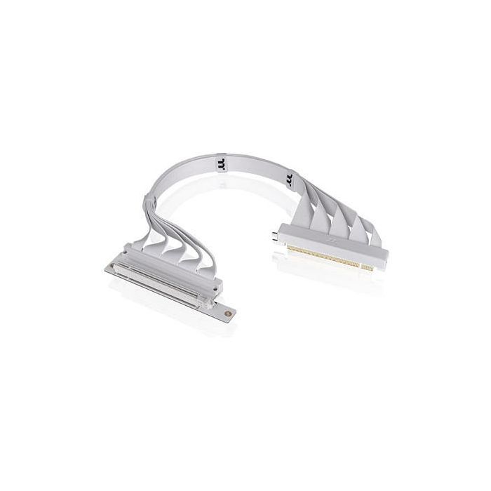 Thermaltake AC-077-CO6OTN-C1 Cable Extensor Riser PCIe 4.0 400mm (4 m) 90 Grados, Doble Angular, Blanco Snow, para Tarjeta de Video