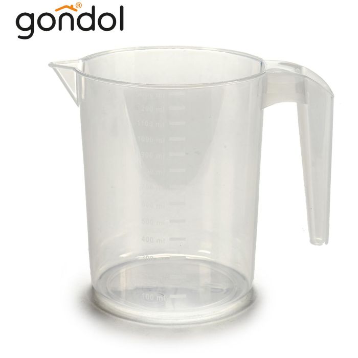 Jarra Medidora de Plástico Transparente Gondol 1,3 Litros 12.7x14.5x18.5 cm (48 Unidades) 1 Jarra Medidora de Plástico Transparente Gondol 1,3 Litros 12.7x14.5x18.5 cm (48 Unidades) 1