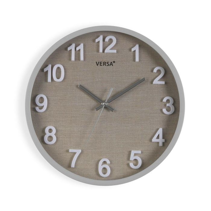 Reloj de Pared Versa Gris Plástico 4,5 x 30 x 30 cm