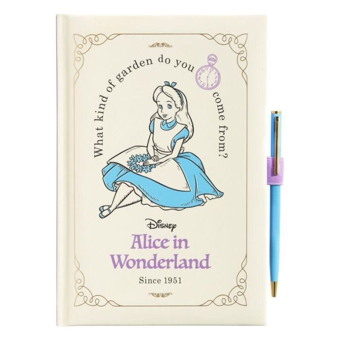 ERIK Cuaderno A5 Premium Disney Alicia en el País de las Maravillas con Bolígrafo, Tapa Dura, 96 Hojas, Bolsillo Interior