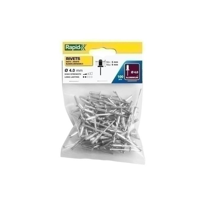 Remaches Rapid Remachadora Ø4/ 12 Mm. Aluminio Caja De 100