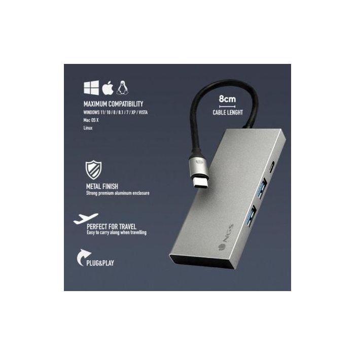 Docking USB Tipo-C NGS WonderDock4 Pro/ 2xUSB/ 1xUSB Tipo-C DP/ 1xHDMI 2 Docking USB Tipo-C NGS WonderDock4 Pro/ 2xUSB/ 1xUSB Tipo-C DP/ 1xHDMI 2