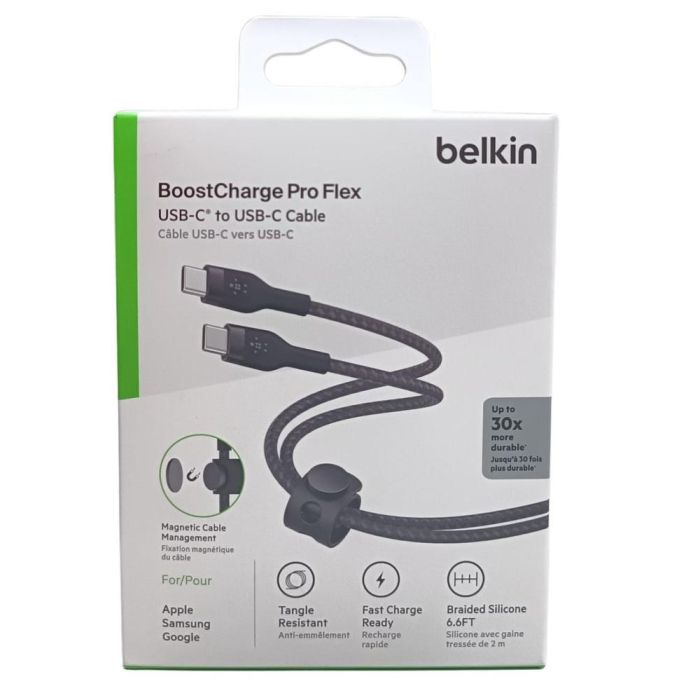 Belkin CAB011BT2MBK Cable USB-C a USB-C Trenzado 2M, Carga Rápida 100W 1 Belkin CAB011BT2MBK Cable USB-C a USB-C Trenzado 2M, Carga Rápida 100W 1
