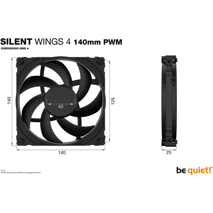 140mm be quiet! SILENT WINGS 4 PWM 4