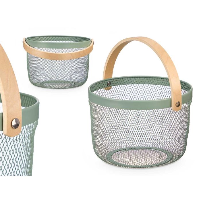 Cesta Redonda Asa Verde Kinvara 28x31x26cm (12 Unidades) 0 Cesta Redonda Asa Verde Kinvara 28x31x26cm (12 Unidades) 0