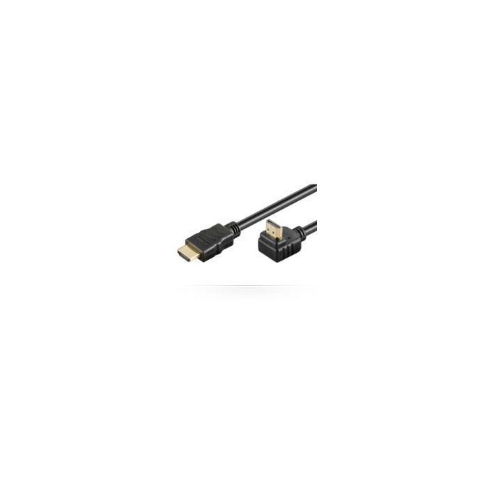 MicroConnect Cable HDMI 1.4 de Alta Velocidad con Ángulo de 90°, Soporta 4K@30Hz, HDCP 2.2, ARC y 3D, 2m