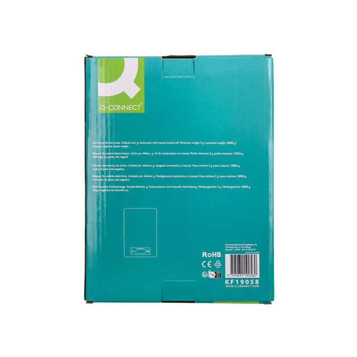 Q-connect KF19058 Báscula de Precisión Digital con Pantalla LCD, Capacidad 10 kg, Precisión 1 gr 9