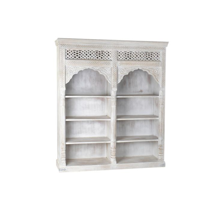 DKD Home Decor Estantería de Mango y MDF Blanca de 6 Estantes 40 x 200 x 180 cm