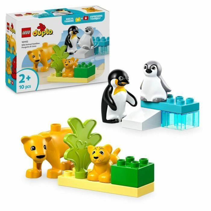 LEGO DUPLO My Town 10442 Familias de animales salvajes: pingüinos y leones - Juegos de aprendizaje temprano