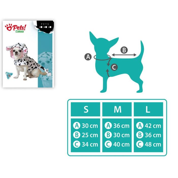 Disfraz de Vaca para Perro Talla S | Color Blanco | Composición Poliéster | Temática Animales 1 Disfraz de Vaca para Perro Talla S | Color Blanco | Composición Poliéster | Temática Animales 1