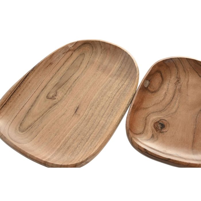 Centro Mesa Urban DKD Home Decor Marron 18 x 2.5 x 28 cm Set de 2 1