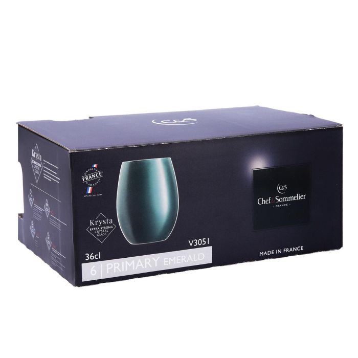 Chef & Sommelier Primary Caja 6 Vasos Altos 36 cL Vidrio Verde Mate 5