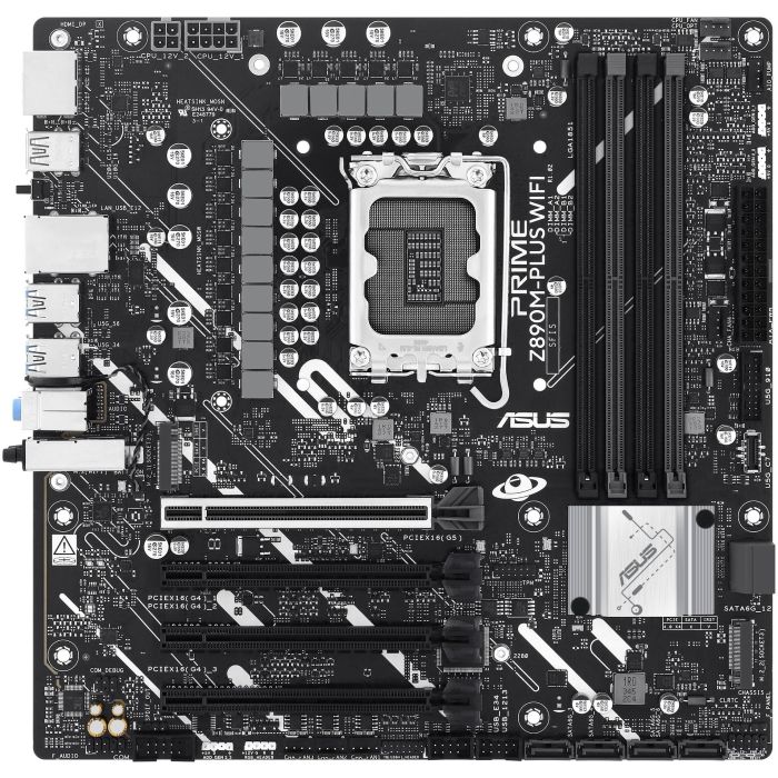 ASUS Z890M-Plus Wifi Placa Base para PC, Intel LGA 1851, DDR5, Wi-Fi 7 (802.11be), Factor de Forma micro ATX 5