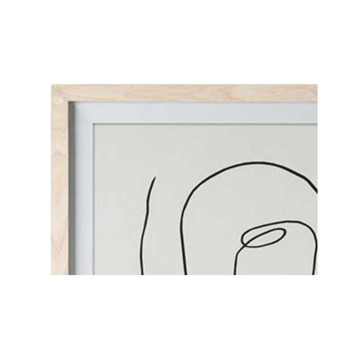 DKD Home Decor Cuadro Abstracto 2 x 70 x 55 cm Blanco Negro Abeto Cristal MDF 1