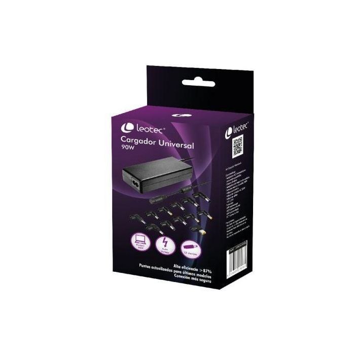 Leotec LENCSHOME06 Cargador Universal para Portátiles | Adaptador de Corriente 220V con Voltaje Automático (15-20V) y 10 Puntas - Negro 0 Leotec LENCSHOME06 Cargador Universal para Portátiles | Adaptador de Corriente 220V con Voltaje Automático (15-20V) y 10 Puntas - Negro 0