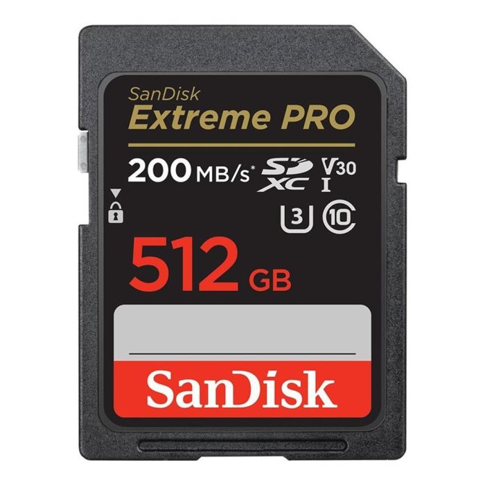 SanDisk Extreme PRO 512 GB SDXC Clase 10 U3 V30 Resistente a golpes, agua y rayos X - SDSDXXD-512G-GN4IN