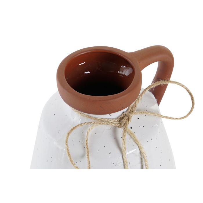 DKD Home Decor Jarron Boho Blanco Terracota Ceramica 14 x 20.6 x 14 cm (2 Unidades) 2