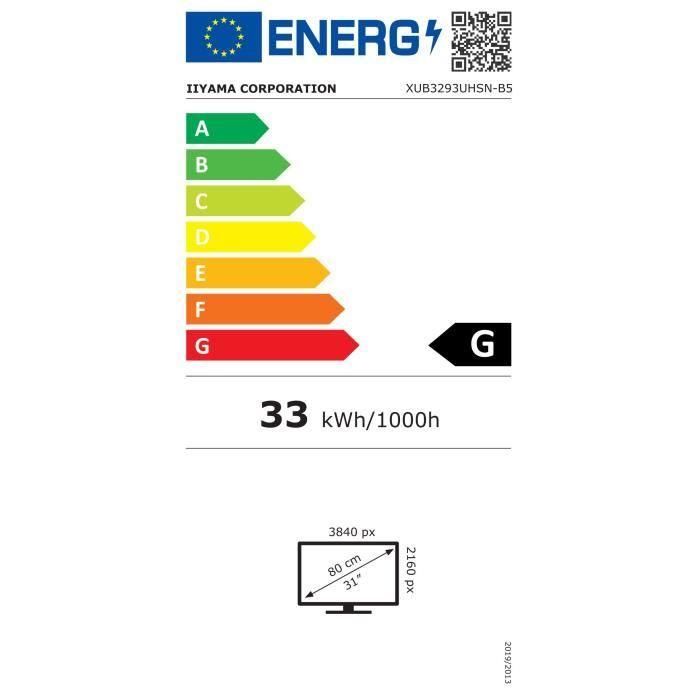 Pantalla de PC - IIYAMA - XUB3293UHSN-B5 - 32 IPS LED 4K 3840 x 2160 - 4ms - 60Hz - HDMI DP USB-C 3