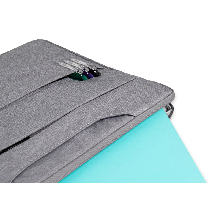 Q-connect Funda para Portátil 15,6'' con Asas Retractiles, Cremallera y 3 Bolsillos Exteriores, Gris 7