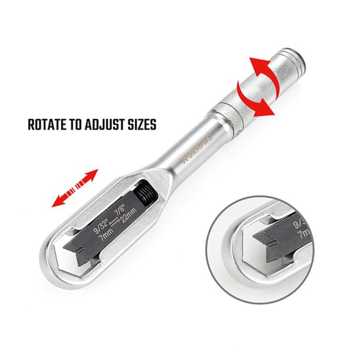 Llave ajustable universal 7 - 22 mm, métrica y sae 8 Llave ajustable universal 7 - 22 mm, métrica y sae 8