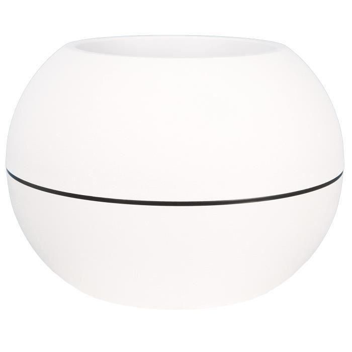 Jardinera redonda RIVIERA GRANIT BOULE - Plástico - Diámetro 40 cm - Blanco 1 Jardinera redonda RIVIERA GRANIT BOULE - Plástico - Diámetro 40 cm - Blanco 1
