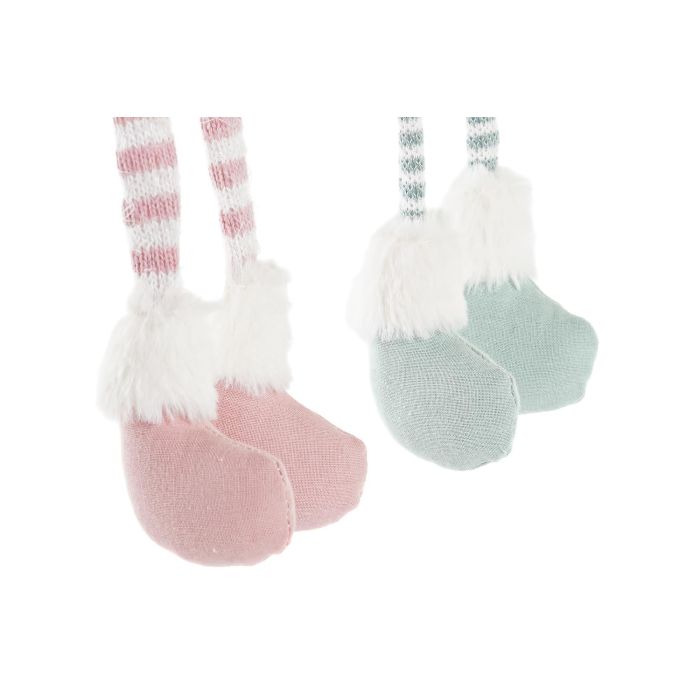 DKD Home Decor Figura Navidad Angel Verde Rosa Blanco Poliester 10 x 53 x 15 cm (2 Unidades) 2