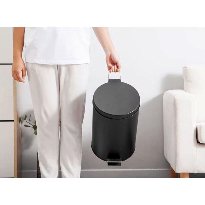 Confortime Cubo Basura Metal con Pedal 3 Litros Negro 3