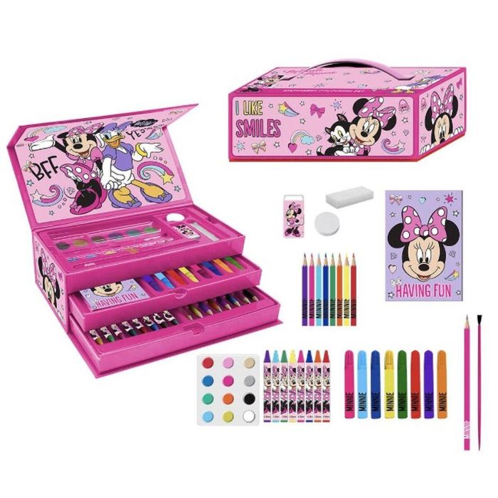Set de Papelería Minnie Mouse Rosa Maletín 16 Set de Papelería Minnie Mouse Rosa Maletín 16