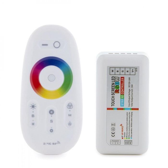 Controlador Mando Táctil RF 2.4GHz Inalámbrico para Tiras LED RGBW 12-24V DC hasta 576W con Control de Brillo, Colores y Memoria 0 Controlador Mando Táctil RF 2.4GHz Inalámbrico para Tiras LED RGBW 12-24V DC hasta 576W con Control de Brillo, Colores y Memoria 0