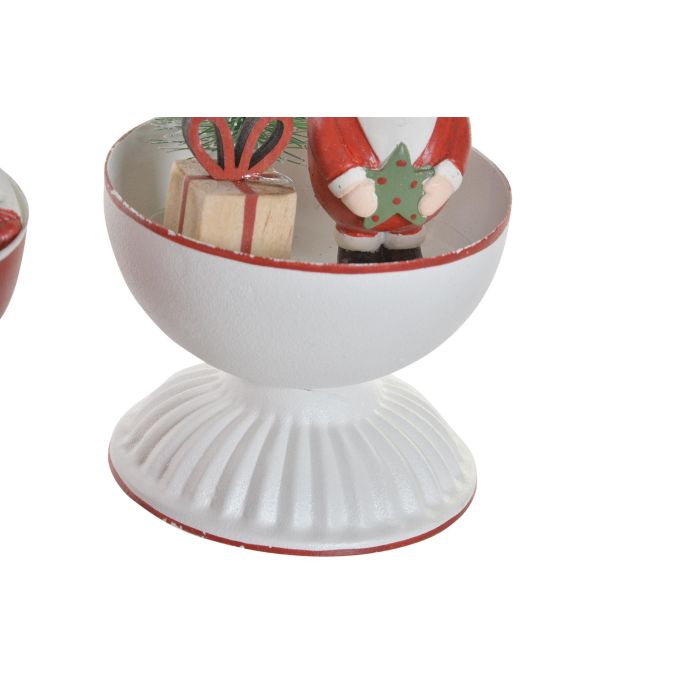 DKD Home Decor Adornos Navideños Tradicionales de Metal Blanco y Rojo - Juego de 6 Unidades para Árbol de Navidad, Medidas 9x13x9 cm 2