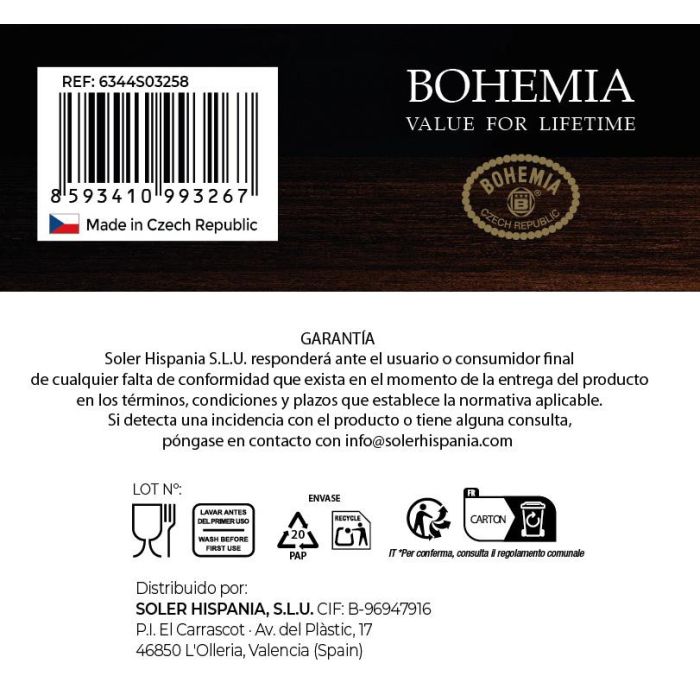 Set de 6 Copas de Vino Bohemia 580 ml Clara (4 Cajas) 8 Set de 6 Copas de Vino Bohemia 580 ml Clara (4 Cajas) 8