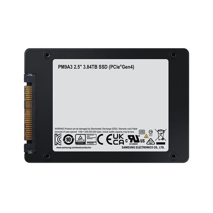 Samsung PM9A3 SSD NVMe PCIe 4.0 x4 3.84TB 2.5" para PC, Lectura 6900MB/s, Escritura 4100MB/s 4