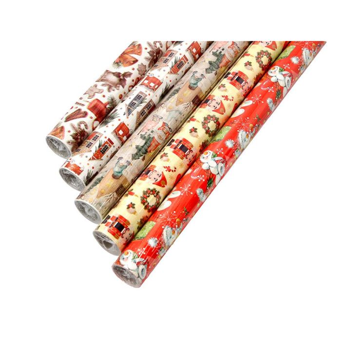 Papel De Regalo Liderpapel Navidad Rollo Ancho 70 cm Longitud 2 Mt Gramaje 60 gr Diseños Surtidos B-2024 50 unidades 7